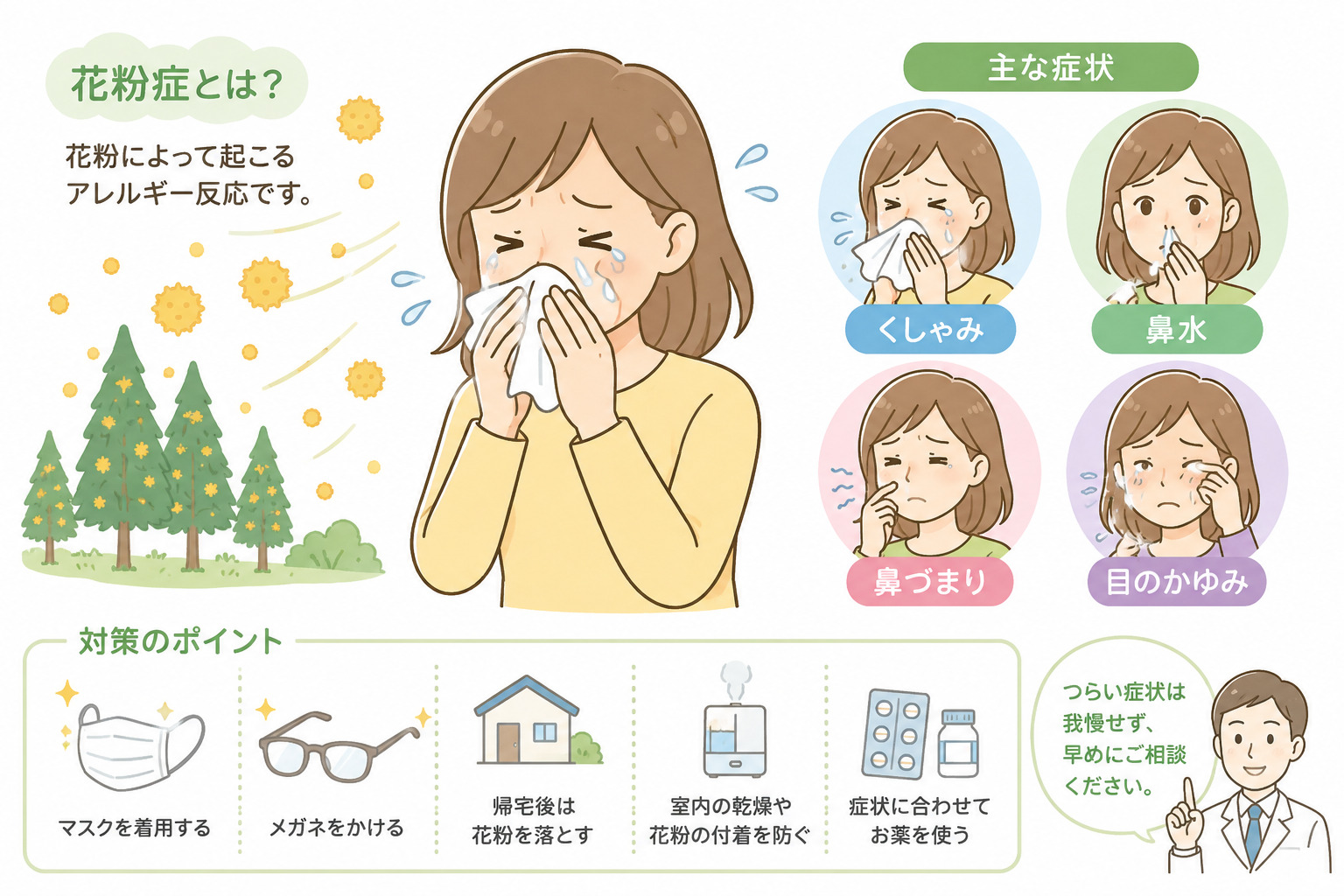 平井駅近くで花粉症を相談したい方へ｜鼻水・くしゃみ・鼻づまりが続くときの受診目安