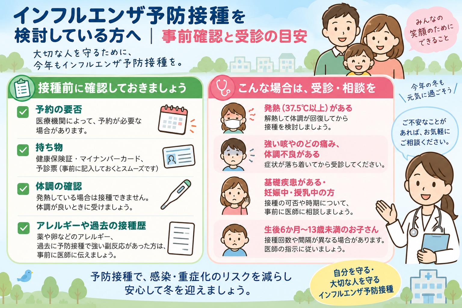 平井でインフルエンザ予防接種を検討している方へ｜事前確認と受診の目安